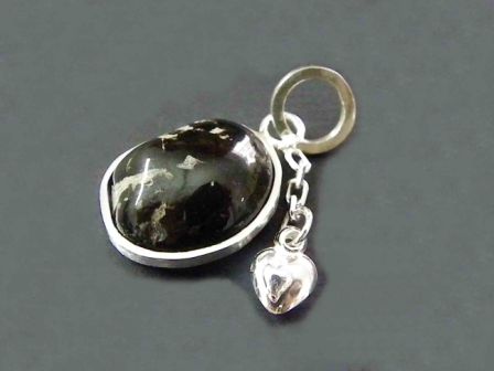 Pingente em Prata 950 e Pedra Onix